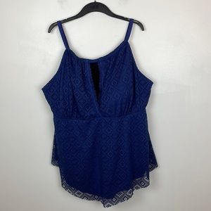 Catherine’s Bathing Suit Top Color Navy Blue Size 22W